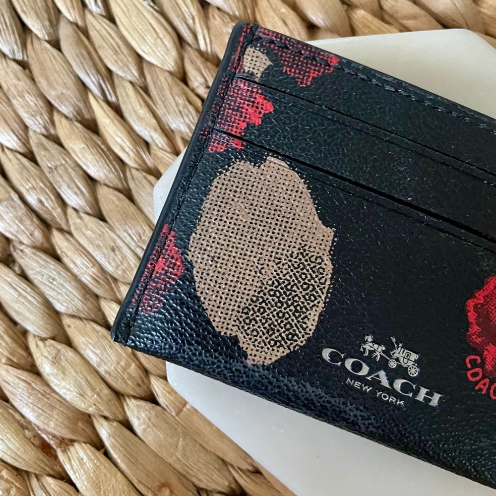 Coach Floral Print Card Case - Picture 2 of 6